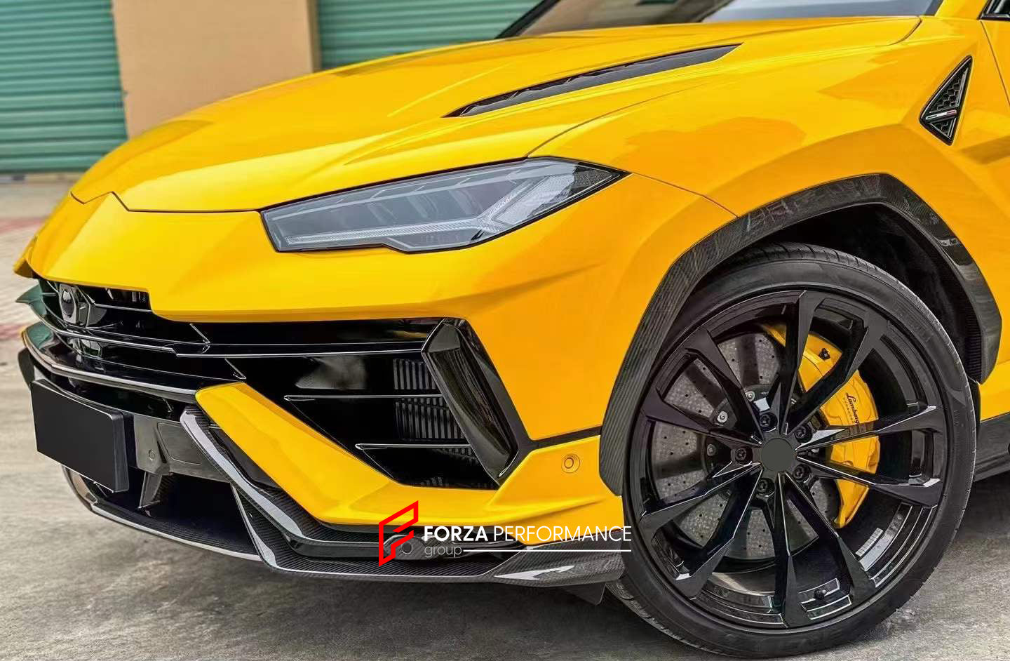 CONVERSION CARBON BODY KIT for LAMBORGHINI URUS 2018 to URUS S PERFORMANTE  Set includes:  Front Lip Front Grille Front Bumper Hood Rear Bumper Rear Diffuser Side Fenders Door Covers Rear Spoiler Roof Spoiler Side Mirrors