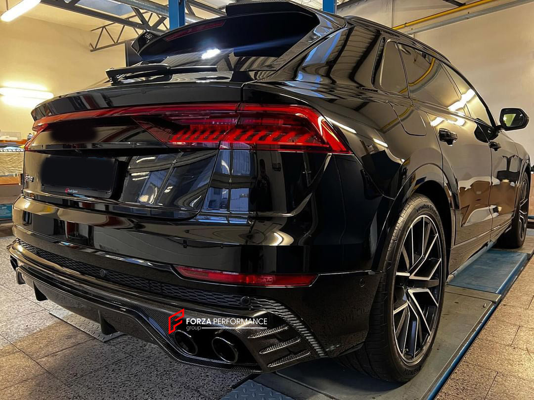 CARBON BODY KIT for AUDI Q8 4M 2019 - 2023
Set includes:
Front Lip
Front canards
Rear Diffuser
Rear spoiler
Material: Carbon fiber
NOTE: Professional installation is required