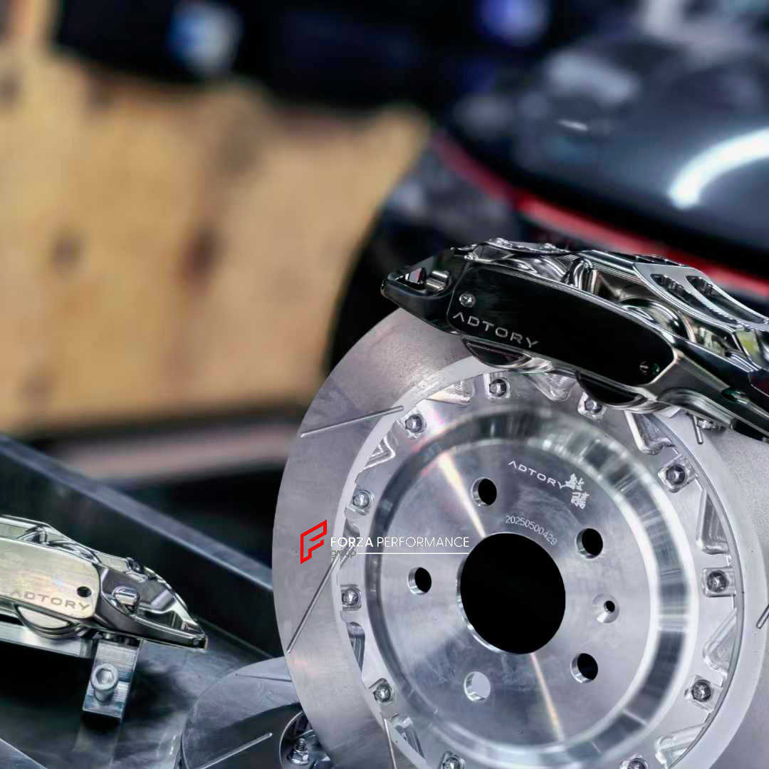 ADTORY X FORZA PERFORMANCE RACE BIG BRAKE KIT BBK for VOLKSWAGEN GOLF GTI MK8 CD1 2020+
ADTORY Brake Kits are engineered as bolt on upgrades that work with the factory master cylinder and ABS, delivering stronger, more repeatable stops with the pedal feel you want. Whether you cruise the city, carve canyons, or chase lap times.
Highlights
Track-ready, heat-resistant components.
Jewel-like caliper finish is incredibly durable and easy to clean
Pistons are calibrated to integrate smoothly with the Factory