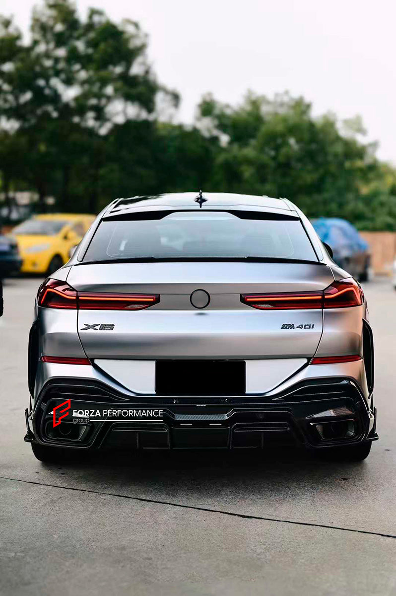 DRY CARBON AERO KIT for BMW X6 G06 LCI FACELIFT 2023+
Set includes:
Front Lip
Front Bumper Trims
Hood
Side Skirts
Rear Roof Spoiler
Rear Diffuser
Each part of this kit can be sent separately. Please contact us if you need a specific part.
Materail: Carbon Fiber
NOTE: Professional installation is required