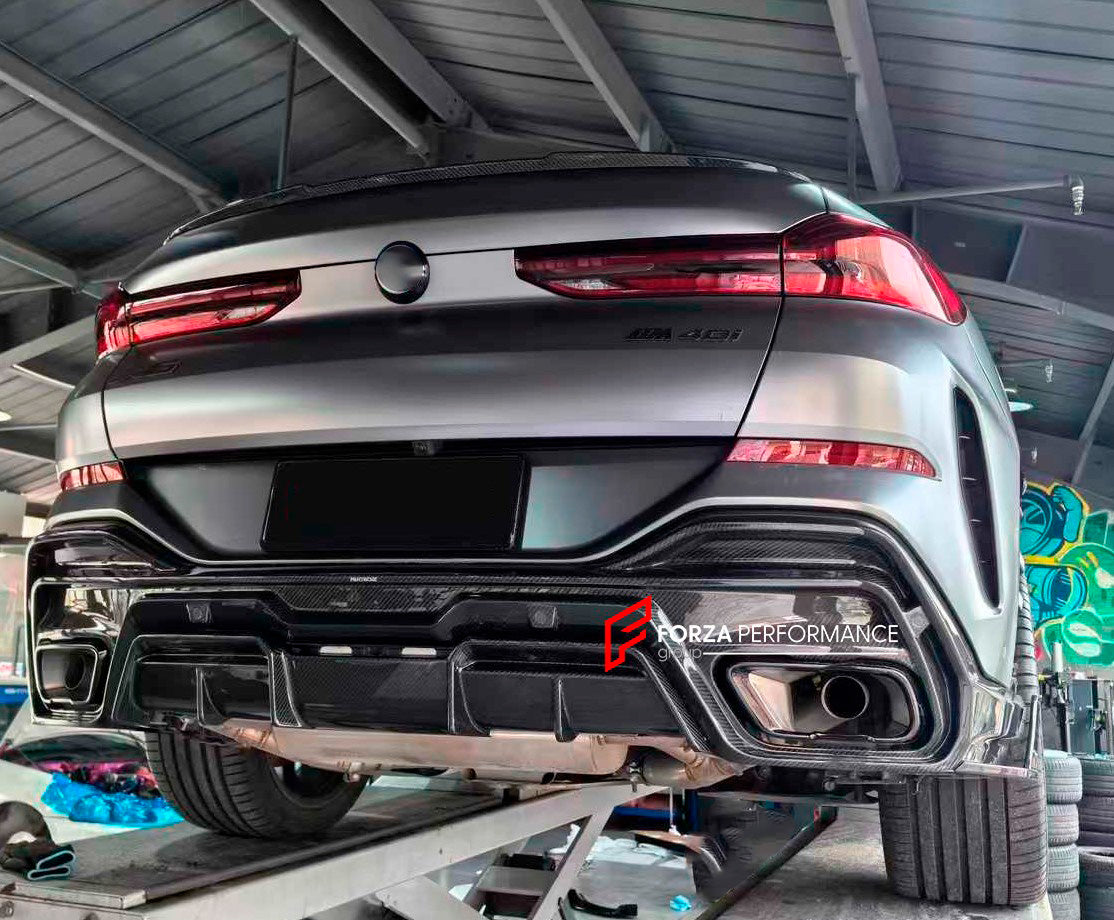 DRY CARBON AERO KIT for BMW X6 G06 LCI FACELIFT 2023+
Set includes:
Front Lip
Front Bumper Trims
Hood
Side Skirts
Rear Roof Spoiler
Rear Diffuser
Each part of this kit can be sent separately. Please contact us if you need a specific part.
Materail: Carbon Fiber
NOTE: Professional installation is required