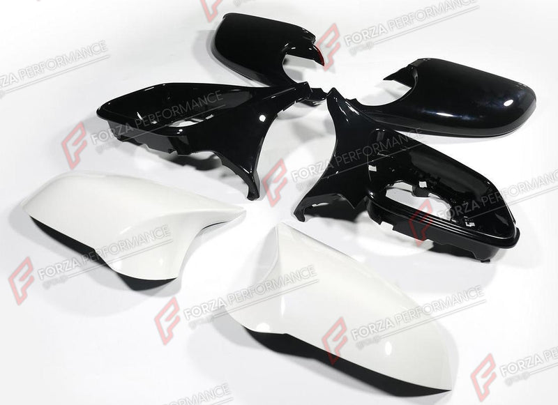ALPINE WHITE SIDE MIRROR COVERS M3 F80 STYLE 6 PCS SET for BMW 2 SERIES F22 F23 2014 - 2021