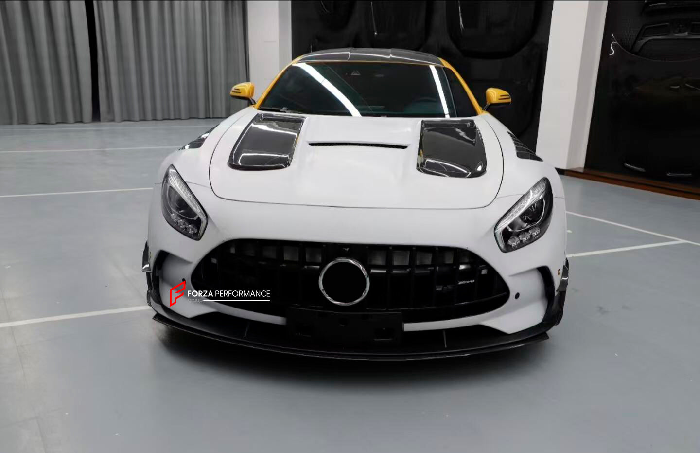 CONVERSION BODY KIT for MERCEDES BENZ AMG GT to BLACK SERIES
Set includes:
Front Bumper
Front lip
Front grille
Front fenders
Front fender trims
Side skirts
Hood | Bonnet
Rear bumper assembly
Rear canards
Material: Dry carbon with Plastic