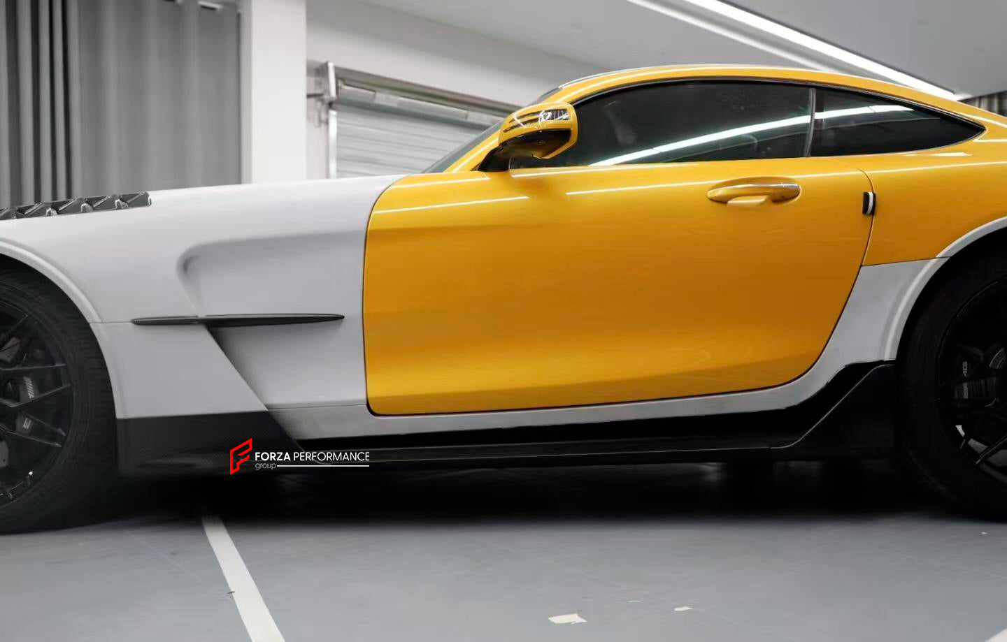 CONVERSION BODY KIT for MERCEDES BENZ AMG GT to BLACK SERIES
Set includes:
Front Bumper
Front lip
Front grille
Front fenders
Front fender trims
Side skirts
Hood | Bonnet
Rear bumper assembly
Rear canards
Material: Dry carbon with Plastic