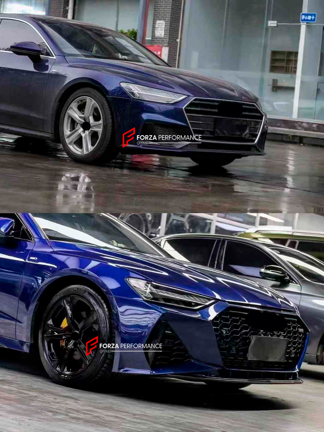CONVERSION BODY KIT for AUDI A7 4G8 2014 - 2018 to RS7 C8 2019+
Set includes:
Front Bumper
Front Hood
Front Grille
Side Fenders
Side Skirts
Rear Bumper with Diffuser
Exhaust Tips
Material: Plastic
* Each part can be sent separately
NOTE: Professional installation is required.
Payment ►
Visa
Mastercard
PayPal with a credit card (add 4.4% at checkout)
Payoneer
Cryptocurrency
Shipment ►
By express DHL/UPS/TNT/FedEx
To the local international airport
Special line by air
Special line by the sea
To Europe