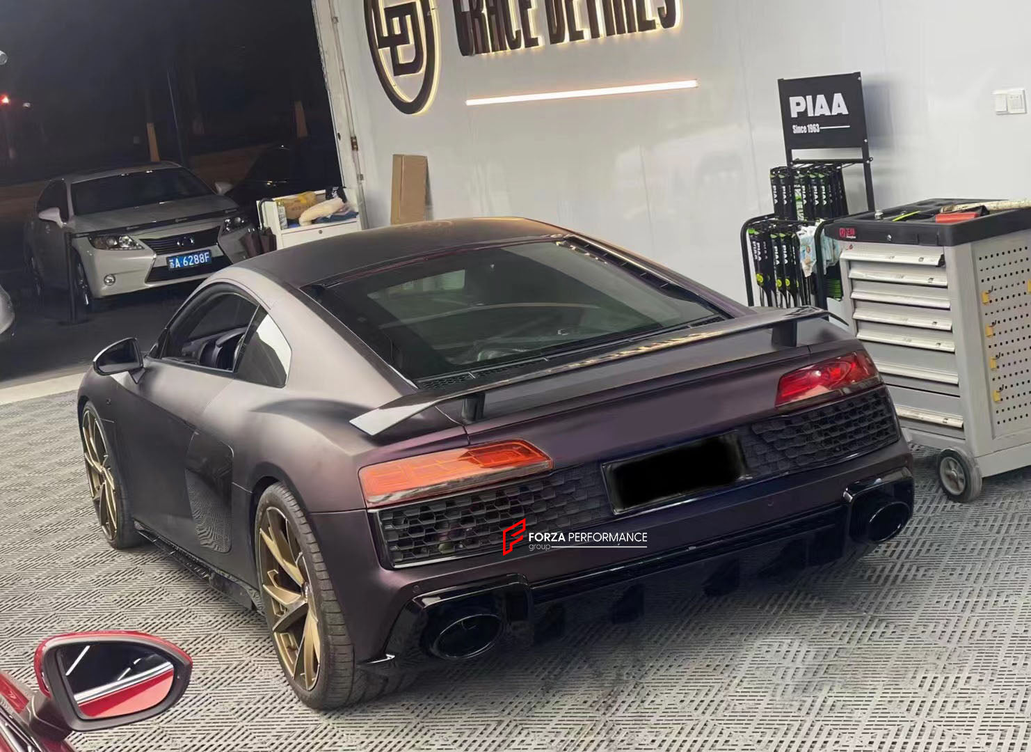 CONVERSION DRY CARBON BODY KIT for AUDI R8 4S 2015-2018 UPGRADE to AUDI R8 4S 2020+
Set includes:
Front Bumper Assembly
Front Grille
Front Lip
Side Skirts
Rear Bumper Assembly
Rear Diffuser
Rear Spoiler
Material: Plastic + Dry Carbon
NOTE: Professional installation is required. Dry carbon parts will fit to Original R8 2020+
Contact us for pricing
Payment ►
Visa
Mastercard
PayPal with a credit card (add 4.4% at checkout)
Payoneer
Cryptocurrency
Shipment ►
By express DHL/UPS/TNT/FedEx
To the local in