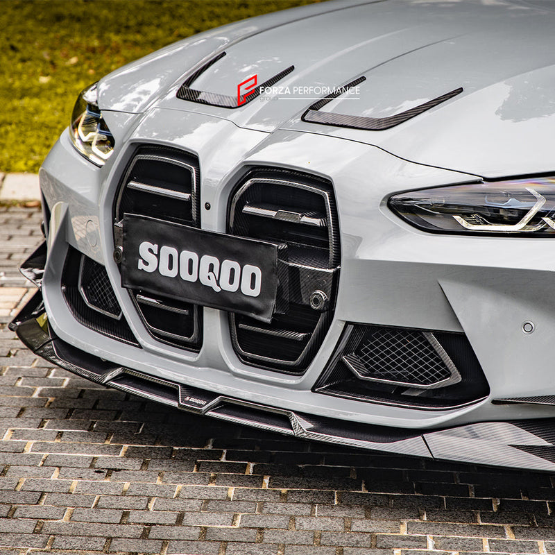 AUTHENTIC SOOQOO CARBON HOOD VENT TRIMS for BMW M3 G80 2020+ M4 G82 2021+