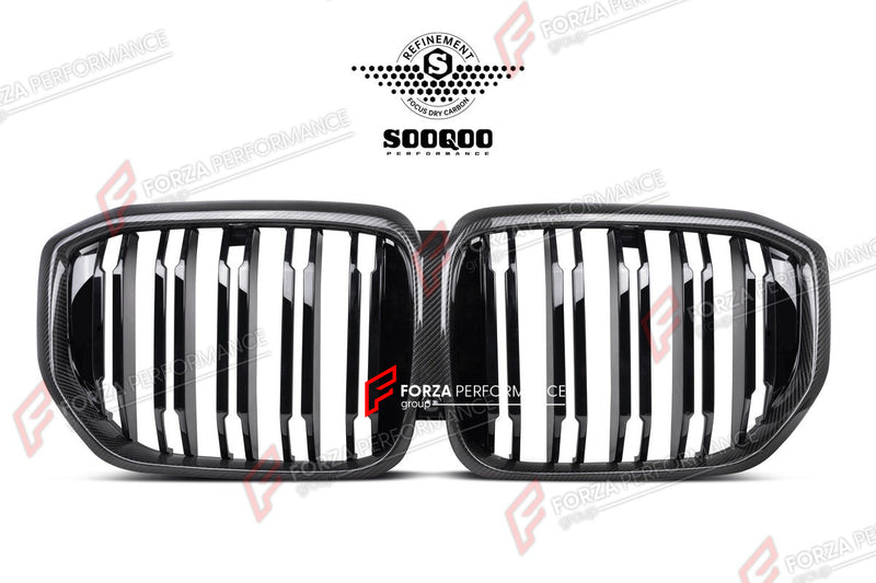 AUTHENTIC SOOQOO DRY CARBON DUAL SLAT FRONT GRILLE for BMW X5 G05 LCI 2023+