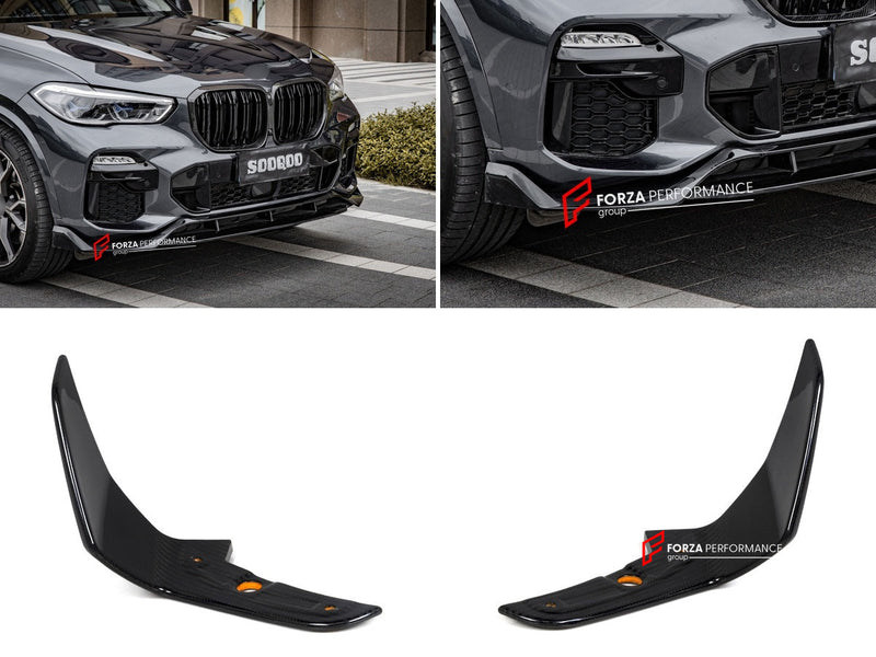 AUTHENTIC SOOQOO DRY CARBON FRONT SPLITTERS for BMW X5 G05 PRE-LCI 2019 - 2023