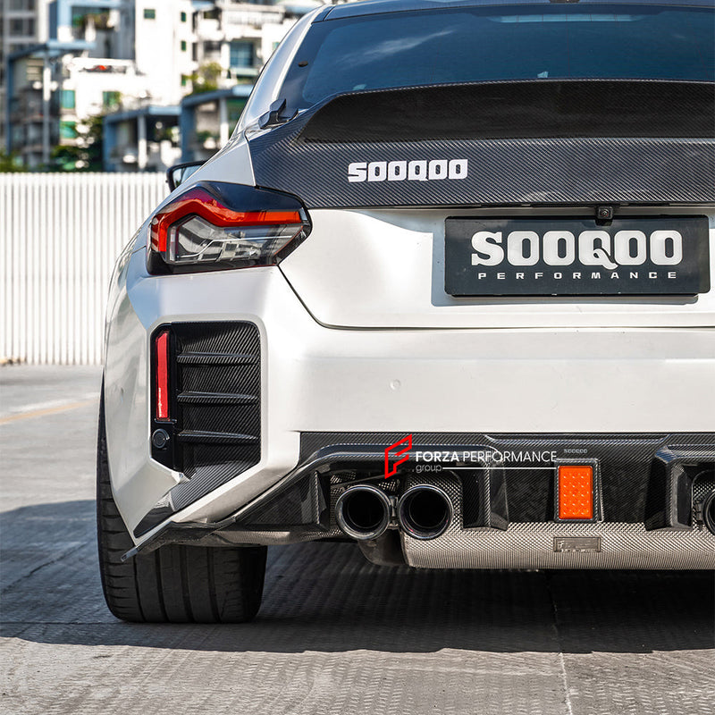 AUTHENTIC SOOQOO DRY CARBON REAR DIFFUSER with BRAKE LIGHT for BMW M2 G87 2023+