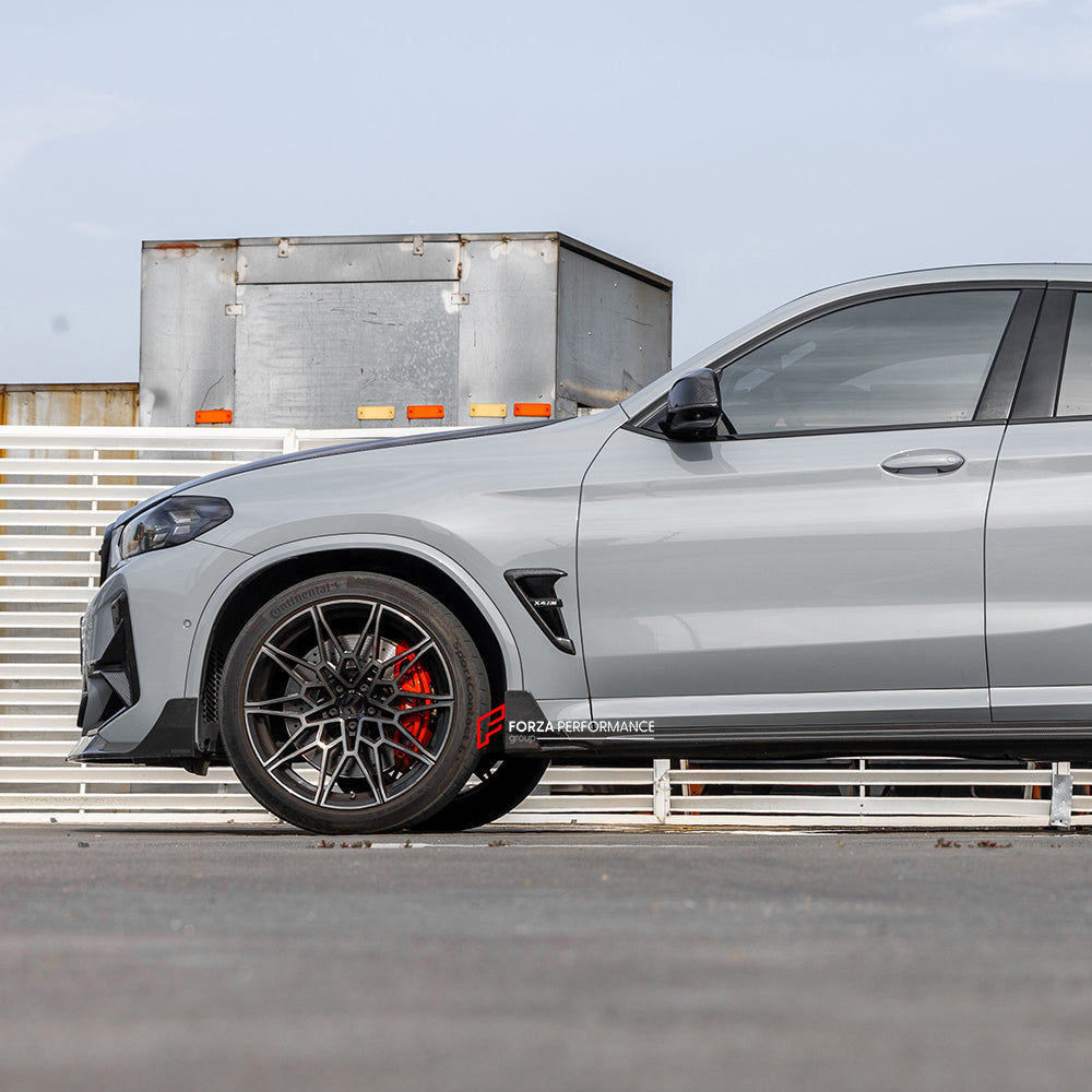 AUTHENTIC SOOQOO DRY CARBON SIDE SKIRTS for BMW X3M F97 LCI X4M F98 LCI 2022+
Set includes:
Side Skirts
Material: Prepreg Carbon
Note: Professional installation is required