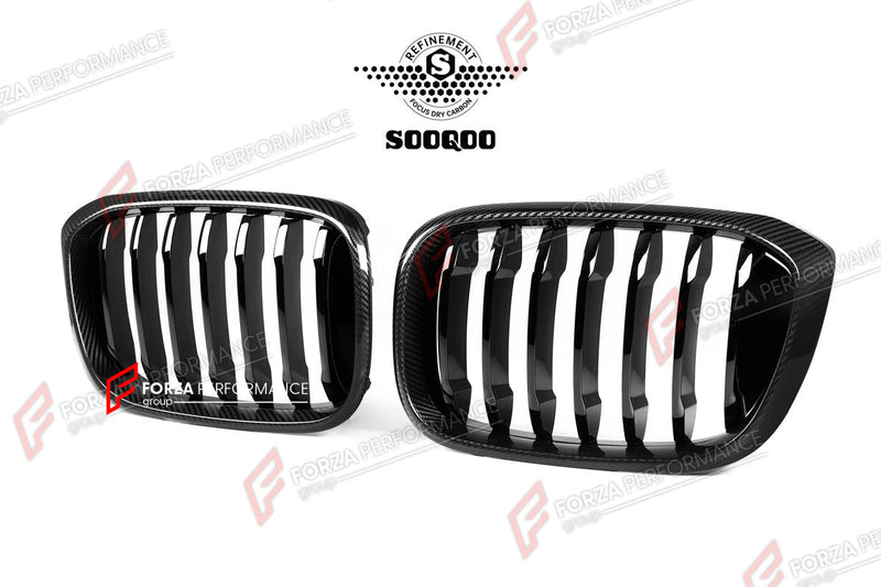 AUTHENTIC SOOQOO DRY CARBON SINGLE SLAT FRONT GRILLE for BMW X3M F97 X4M F98 PRE-LCI 2019 - 2021