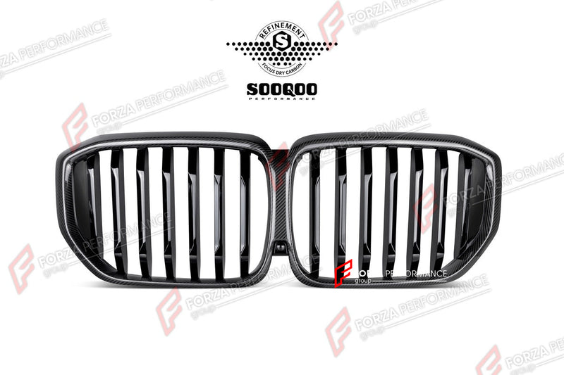 AUTHENTIC SOOQOO DRY CARBON SINGLE SLAT FRONT GRILLE for BMW X5 G05 LCI 2023+