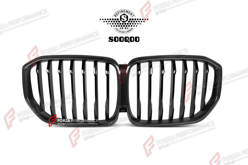 AUTHENTIC SOOQOO DRY CARBON SINGLE SLAT FRONT GRILLE for BMW X5 G05 PRE-LCI 2019 - 2023