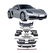 CONVERSION UPGRADE BODY KIT for PORSCHE 718 982 CAYMAN BOXSTER upgrade to GTS
Set includes:
Front Bumper Assembly
LED Tail Light Strip
Rear Diffuser
Material: Plastic
NOTE: Professional installation is required. Factory LED DRL must be reused
CONTACT US FOR PRICING