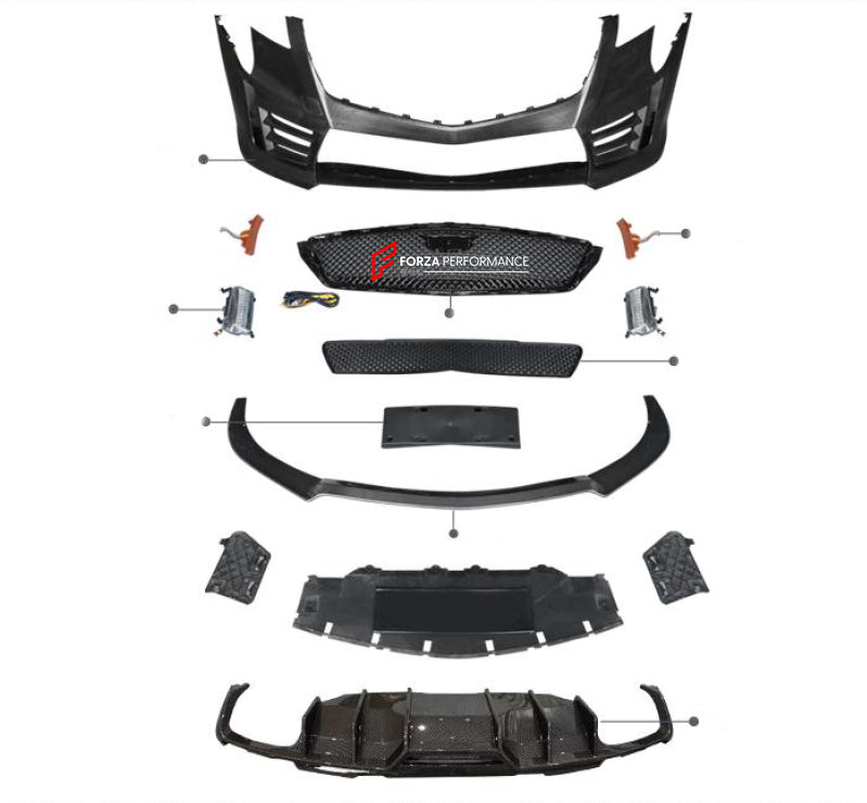 BODY KIT FOR CADILLAC XTS BODY KIT 2018 - 2019  Set includes:  Front Bumper Assembly Rear Diffuser Rear Spoiler