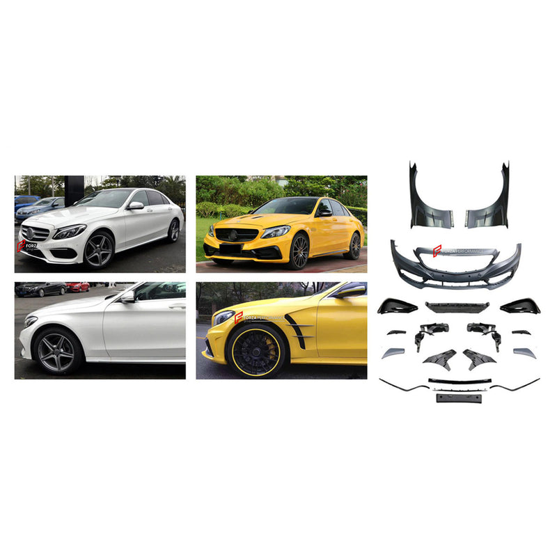 FRONT BUMPER ASSEMBLY AND FENDERS for MERCEDES-BENZ C-CLASS W205 2014 - 2022