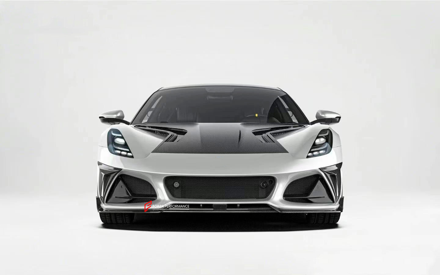 CARBON BODY KIT for LOTUS EMIRA
Set includes:
Front Lip
Front Bumper Canards
Hood / Bonnet
Side Skirts
Rear Spoiler
Rear Bumper Canards
Rear Diffuser
Material: Carbon Fiber
Note: Professional installation is required.