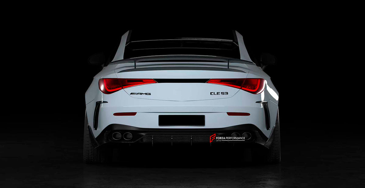 CARBON BODY KIT for MERCEDES-BENZ CLE53 AMG COUPE 2025+
Set includes:
Front Lip
Front Bumper Trims
Front Fender Trims
Side Skirts
Rear Wing Spoiler
Rear Duck Spoiler
Rear Bumper Trims
Rear Diffuser
Material: Carbon Fiber
NOTE: Professional installation is required
