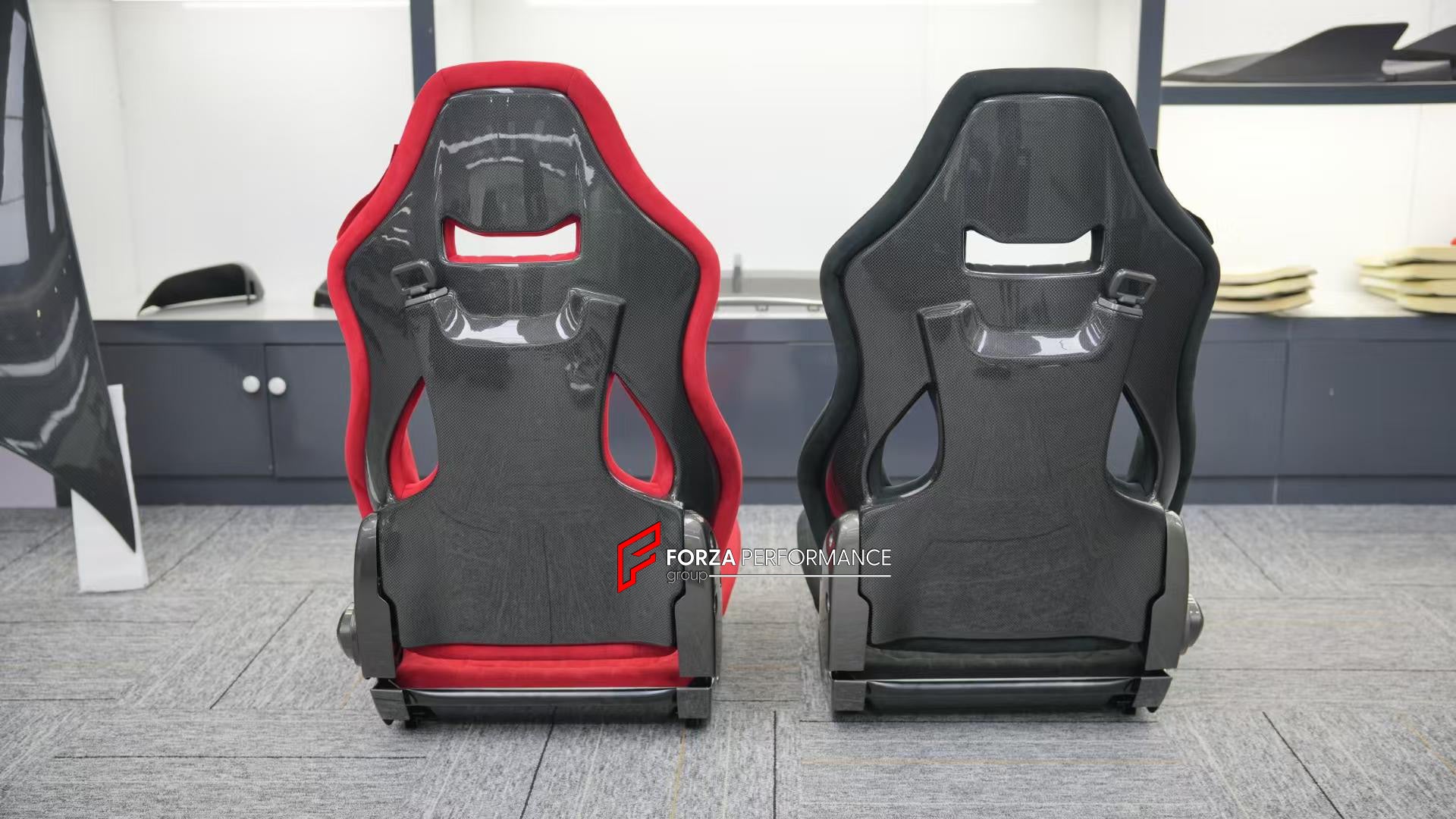 CARBON BUCKET SEATS LWCB for FERRARI
A single seat can be sold, purchasing a pair is not required.
All bucket seats photos on our website are real images of the actual product.
We produce custom carbon bucket seats for every Ferrari models. We offer fully customizable options.
Custom Options:
Cushion Inserts: Custom Design
Finishing Options: Alcantara, Leather, Cloth
Logo Options: Custom Logo by your request
Seats shell material: Dry Carbon
NOTE: Professional installation is required.