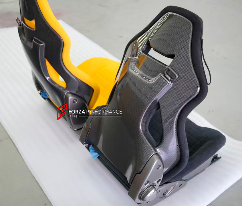 CARBON BUCKET SEATS LWCB for FERRARI
A single seat can be sold, purchasing a pair is not required.
All bucket seats photos on our website are real images of the actual product.
We produce custom carbon bucket seats for every Ferrari models. We offer fully customizable options.
Custom Options:
Cushion Inserts: Custom Design
Finishing Options: Alcantara, Leather, Cloth
Logo Options: Custom Logo by your request
Seats shell material: Dry Carbon
NOTE: Professional installation is required.