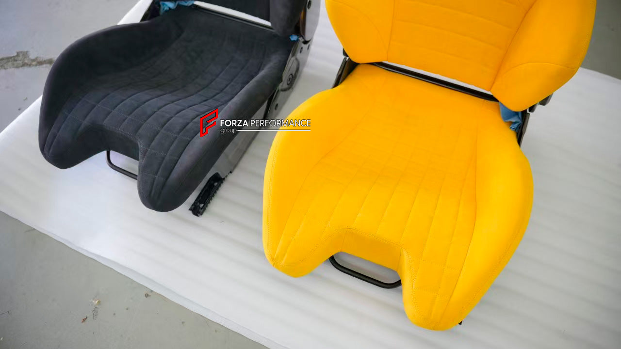 CARBON BUCKET SEATS LWCB for FERRARI
A single seat can be sold, purchasing a pair is not required.
All bucket seats photos on our website are real images of the actual product.
We produce custom carbon bucket seats for every Ferrari models. We offer fully customizable options.
Custom Options:
Cushion Inserts: Custom Design
Finishing Options: Alcantara, Leather, Cloth
Logo Options: Custom Logo by your request
Seats shell material: Dry Carbon
NOTE: Professional installation is required.