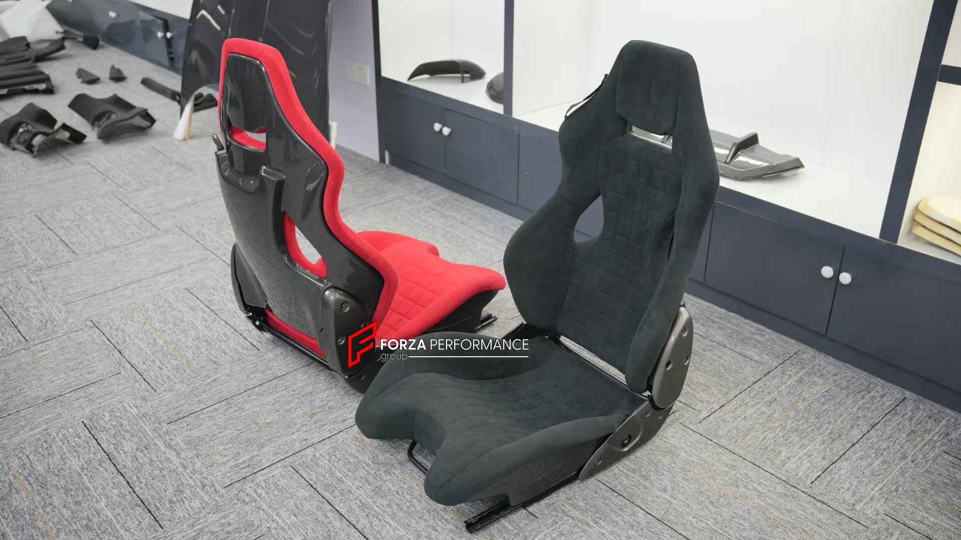 CARBON BUCKET SEATS LWCB for FERRARI
A single seat can be sold, purchasing a pair is not required.
All bucket seats photos on our website are real images of the actual product.
We produce custom carbon bucket seats for every Ferrari models. We offer fully customizable options.
Custom Options:
Cushion Inserts: Custom Design
Finishing Options: Alcantara, Leather, Cloth
Logo Options: Custom Logo by your request
Seats shell material: Dry Carbon
NOTE: Professional installation is required.