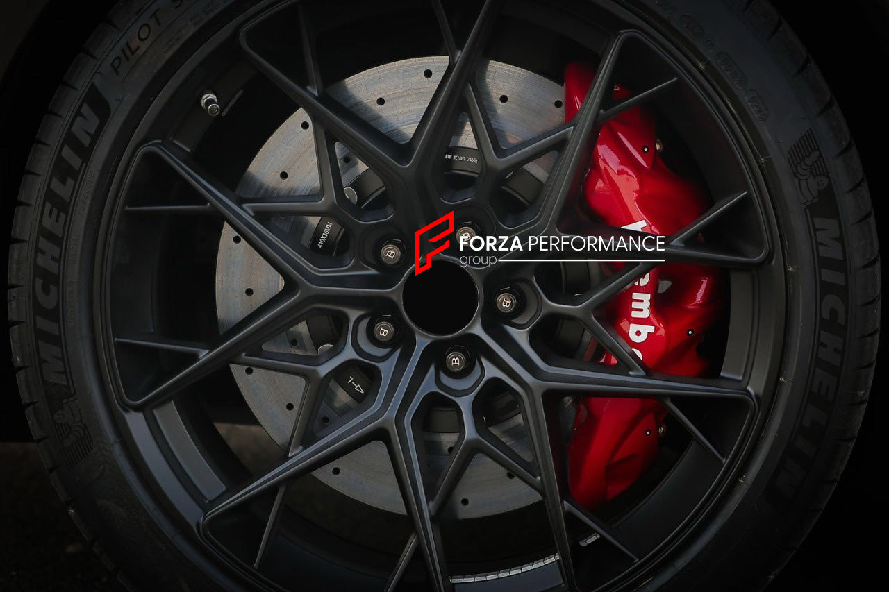 We manufacture premium quality carbon ceramic brakes discs rotors for MERCEDES BENZ S-CLASS S63 AMG W222 2013 - 2021 in any size
Specification:
Authentic Brembo BM8 8 Pot Front Brake Calipers
Authentic Brembo BM4 4 pot Rear Brake Calipers
Authentic Brembo Electric Parking Brakes
Front disc: 410 mm, thickness 36 mm
Rear disc: 380 mm, thickness 28 mm
Material: Carbon Ceramic ( C / SiC) rings, Aluminium hat / bell
Includes: Carbon ceramic brake disсs / rotors, brake pads, brackets for calipers, hoses.
Fi