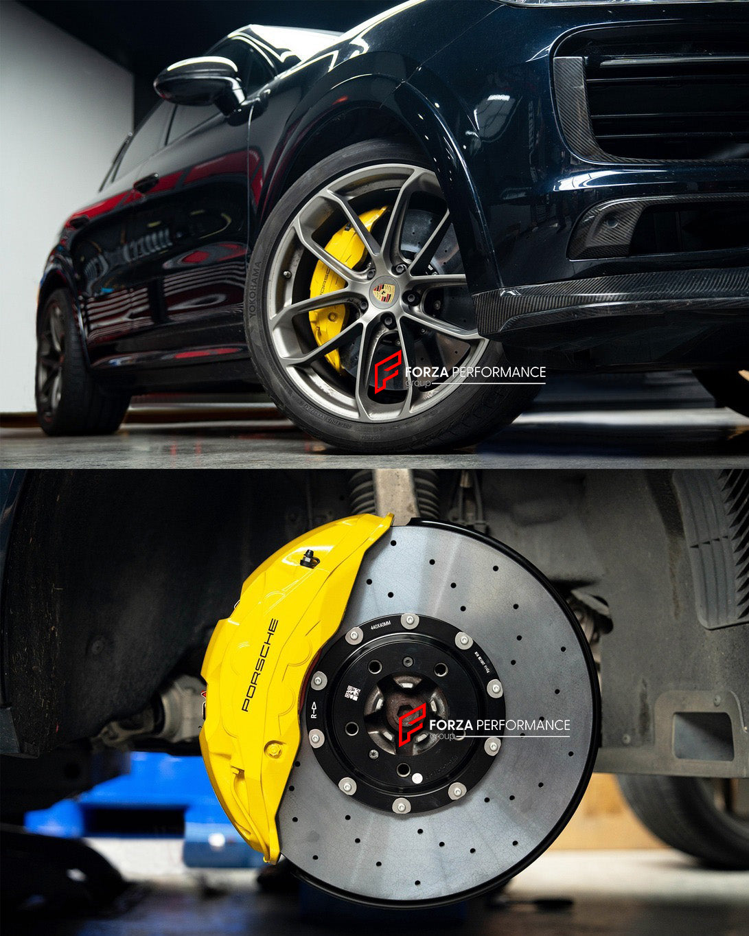We manufacture premium quality carbon ceramic brakes discs rotors for PORSCHE CAYENNE 9Y 2018 - 2023 in any size
Specification:
Authentic Akebono 10 Pot Front Brake Calipers
Genuine Porsche 4 pot Rear Brake Calipers
Authentic Brembo Electric Parking Brakes
Front disc: 440 mm, thickness 40 mm
Rear disc: 410 mm, thickness 36 mm
Material: Carbon Ceramic ( C / SiC) rings, Aluminium hat / bell
Includes: Carbon ceramic brake disсs / rotors, brake pads, brackets for calipers, hoses.
Fitment: Direct Bolt-On r