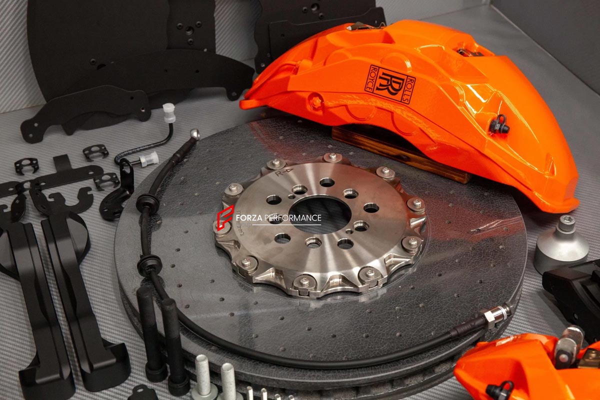CARBON CERAMIC BIG BRAKE KIT for ROLLS-ROYCE CULLINAN 2018 - 2024
Forza Performance Group offers various types of big brake kits, all types of aftermarket brake calipers, as well as genuine original brands of all types, such as AP Racing, Brembo, Akebono, AMG, M Performance, Audi, Porsche, Lamborghini, Toyota TRD, etc.
Material: Carbon Ceramic
Current set includes:
2x Authentic Akebono 10 Pot Front Brake Calipers
2x Authentic Brembo 4 pot Rear Brake Calipers
2x Front Brake Discs 440 mm
2x Rear Brake Di