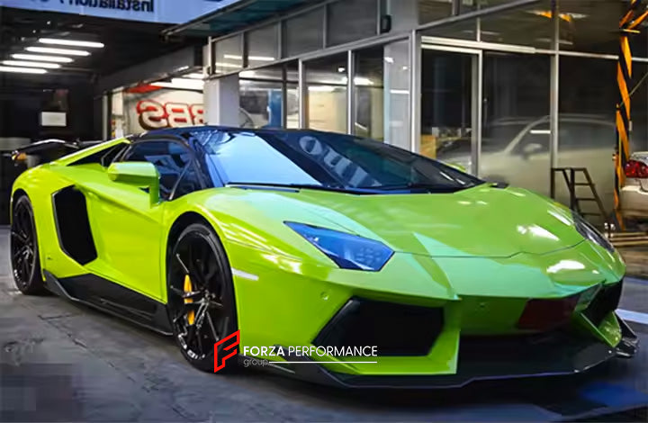CARBON FIBER BODY KIT FOR LAMBORGHINI AVENTADOR LP700-4 2011 - 2016
Set include:
Front Lip
Side Skirts
Rear Wing Spoiler
Rear Diffuser
Material: Carbon Fiber
NOTE: Professional installation is required.