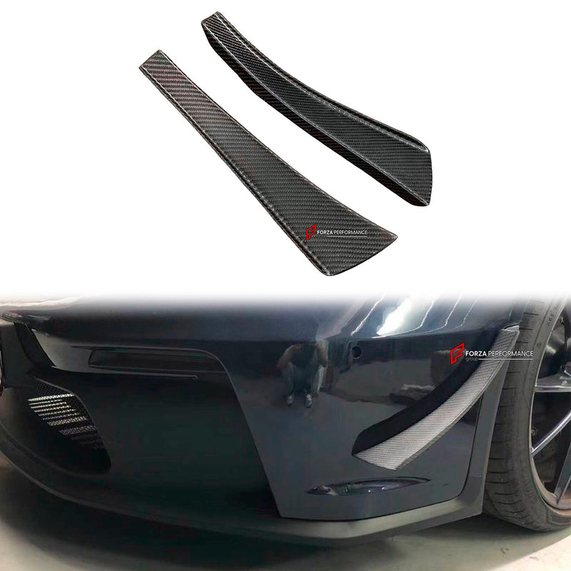 CARBON FRONT BUMPER CANARDS for PORSCHE 911 992 GT3 2019+