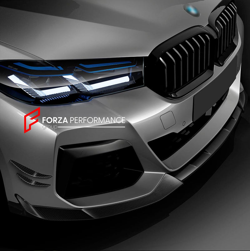 CARBON FRONT LIP for BMW 5 SERIES G30 LCI 530i 530e 540i M550i xDrive 2021 - 2023