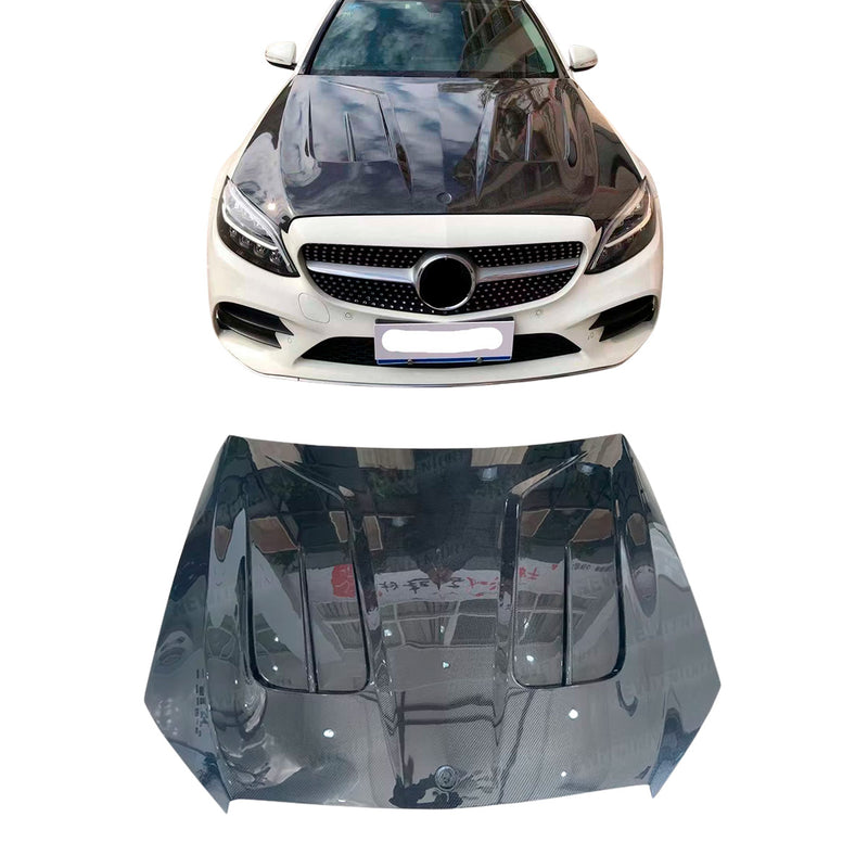 CARBON HOOD BONNET for MERCEDES BENZ C CLASS W205 C160 C180 C200 C250 C300 C400 C450 C43 C63 2015 - 2023