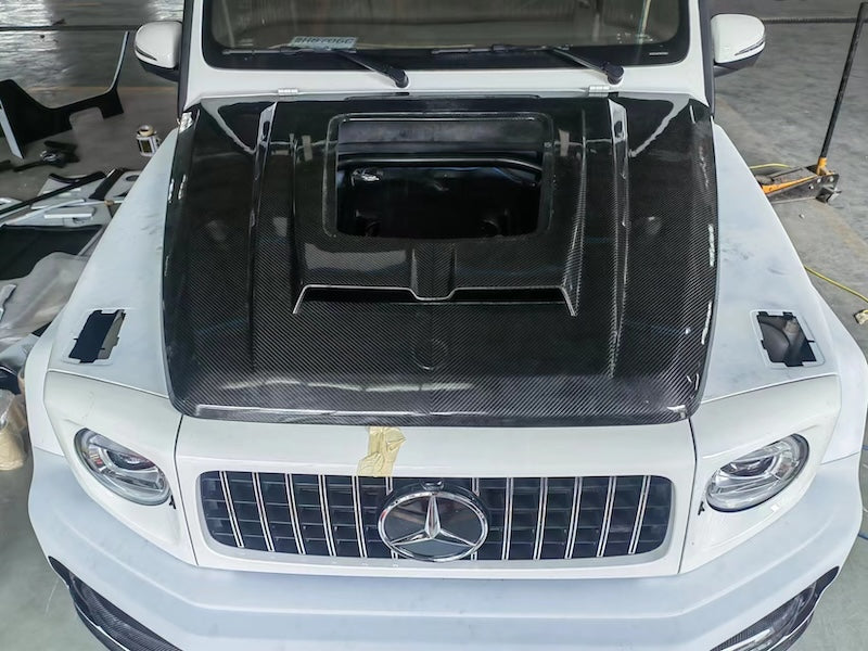 CARBON HOOD BONNET FOR MERCEDES BENZ G CLASS W464 G400 G500 G63 2018+  Set include:  Hood/Bonnet Material: Carbon
