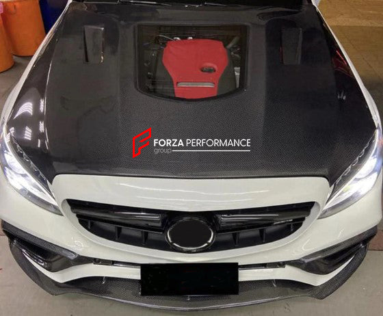 CARBON FIBER HOOD BONNET FOR MERCEDES-BENZ W205 C300 C43 2015-2020 4/2 DOORS