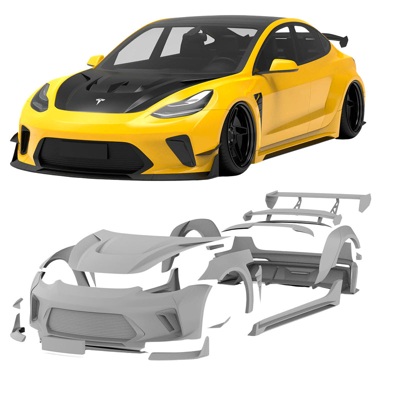 CARBON WIDE BODY KIT for TESLA MODEL 3 2017 - 2023