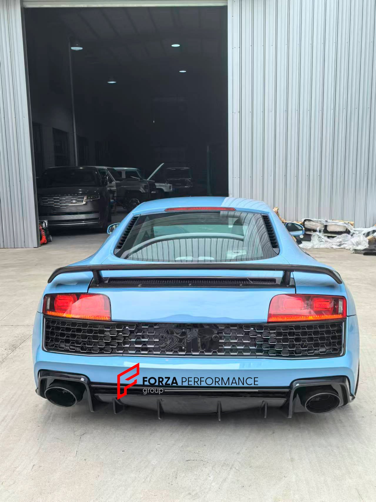 CONVERSION BODY KIT for AUDI R8 4S 2012 - 2016 to R8 4S FACELIFT 2019+
Set includes:
Front Bumper
Front Grille
Hood
Rear Bumper
Headlights
Side Mirrors
Side Skirts
Rear Bumper
Rear Spoiler
Exhaust Tips