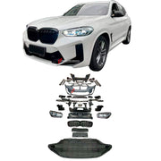 CONVERSION BODY KIT for BMW X3 G01 UPGRADE TO X3M F97
Set include:
Front bumper assembly
Front fender flares
Front Lights
Side skirts
Side skirts add-ons
Taillights
Rear bumper assembly
Rear fenders flares
Rear diffuser with exhaust tips
NOTE: Very professional installation is required