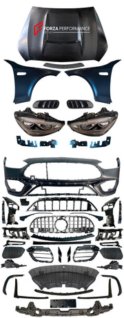 CONVERSION BODY KIT for MERCEDES BENZ C-CLASS W205 2015 - 2021 UPGRADE to W206 C63 AMG 2022+ FACELIFT
Set includes:
Front Bumper Assembly
Head Lights
Front Grille
Hood Bonnet
Front Fenders
Rear Trunk
Tail Lights
Exhaust Tips
Rear Bumper Assembly
Material: Plastic
NOTE: Professional installation is required.