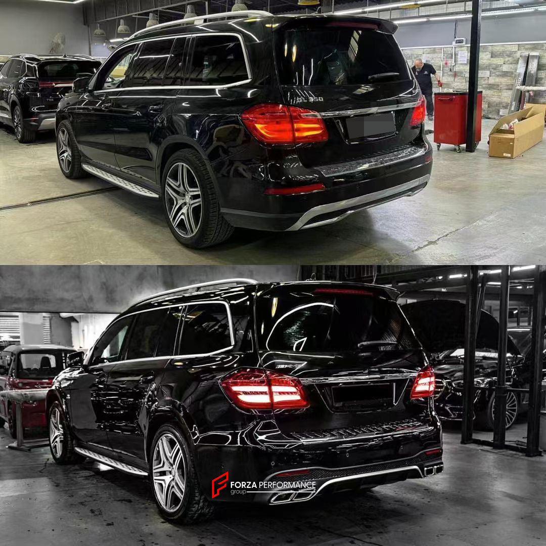 CONVERSION BODY KIT for MERCEDES-BENZ GL X166 2013 - 2016 upgrade to GLS63 AMG X166 2015 - 2019
Set includes:
Front Bumper Assembly
Grille
Headlights
Hood / Bonnet
Fender Flares
Rear Tail Lights
Rear Bumper
Rear Diffuser
Exhaust Tips
NOTE: Professional installation is required