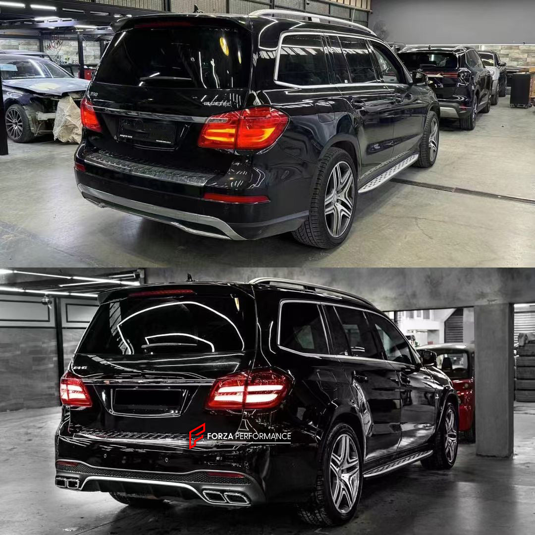 CONVERSION BODY KIT for MERCEDES-BENZ GL X166 2013 - 2016 upgrade to GLS63 AMG X166 2015 - 2019
Set includes:
Front Bumper Assembly
Grille
Headlights
Hood / Bonnet
Fender Flares
Rear Tail Lights
Rear Bumper
Rear Diffuser
Exhaust Tips
NOTE: Professional installation is required