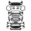 CONVERSION BODY KIT for MERCEDES-BENZ GLB-CLASS X247 2019 - 2023 UPGRADE to GLB-CLASS AMG X247 GLB35 2019 - 2023 FORZA PERFORMANCE custom fit GLB35 AMG Style
Set includes:
Front Bumper Assembly
Front Grille
Fender Flares
Rear Diffuser
Exhaust Tips
Material: Plastic
NOTE: Professional installation is required.