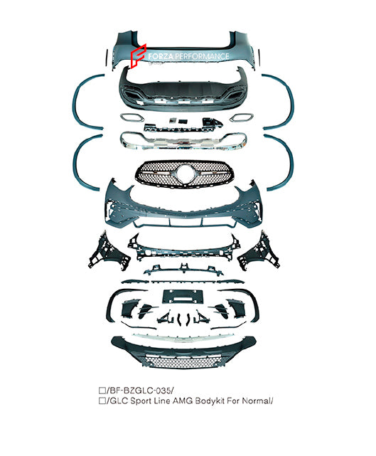 CONVERSION BODY KIT for MERCEDES BENZ GLC CLASS X254 UPGRADE to AMG X254 GLC63 SE 2023+
Set includes:
Front Bumper
Front Gille
Fender Flares
Rear Bumper
Rear Diffuser
Material: Plastic
Note: Professional installation is required.
* Each part of this kit can be sent separately. Please contact us if you need a specific part.
Payment ►
Visa
Mastercard
PayPal with a credit card (add 4.4% at checkout)
Payoneer
Cryptocurrency
Shipment ►
By express DHL/UPS/TNT/FedEx
To the local international airport
S