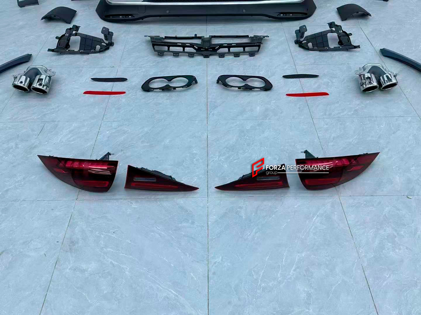 CONVERSION BODY KIT for MERCEDES-BENZ GLE V167 SUV 2019 - 2023 UPGRADE to GLE53 V167 AMG 2023+
Set includes:
Front Bumper Assembly
Front Grille
Headlights
Fender Flares
Rear Tail Lights
Rear Bumper
Rear Diffuser
Exhaust Tips
Material: Plastic
Note: Professional installation is required.