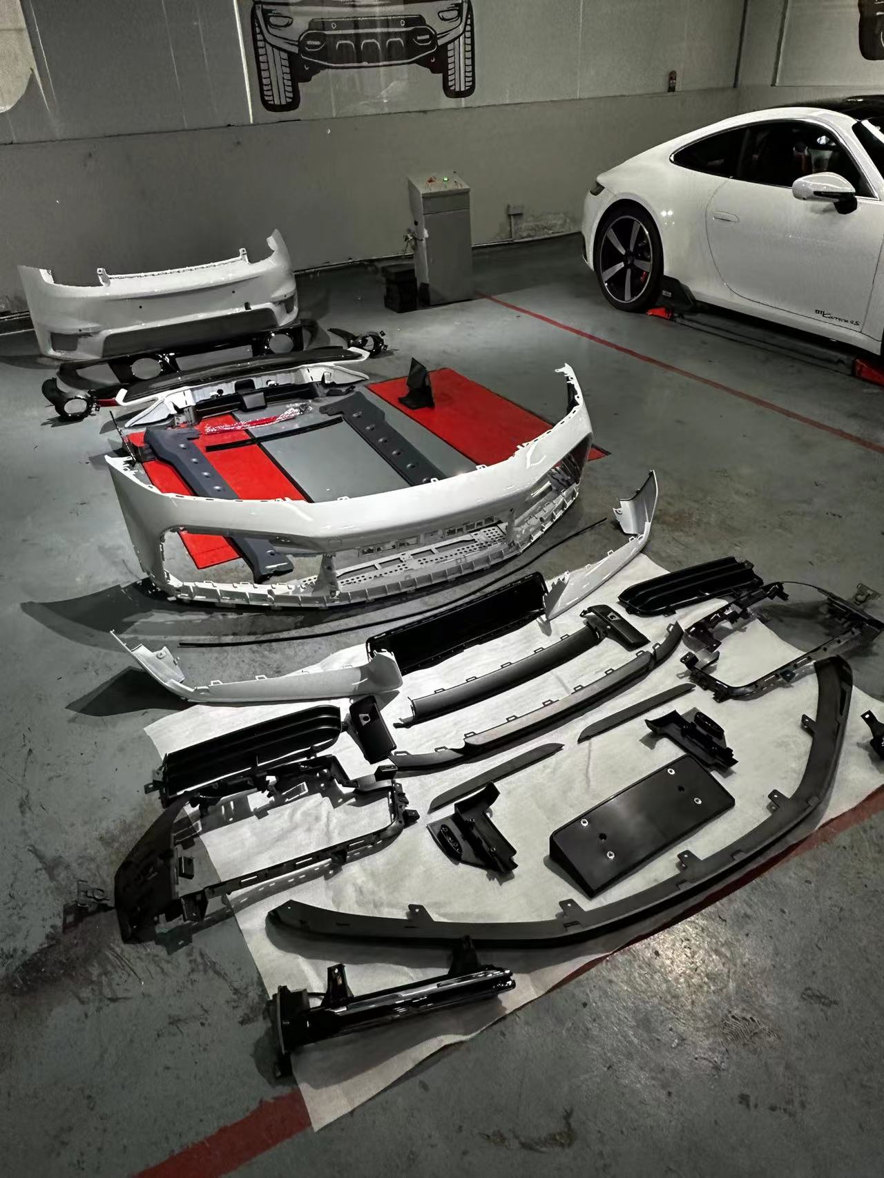 CONVERSION BODY KIT for PORSCHE 911 992 CARRERA 2019 - 2023 to TURBO SPORT DESIGN  Set includes:  Front Bumper Front Lip Side Skirts Rear Diffuser Rear Bumper Rear Spoiler