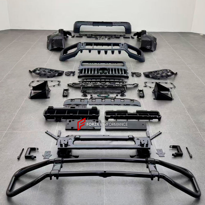 CONVERSION BODY KIT with FRONT BUMPER GRILLE PROTECTOR BULL BAR GUARD for MERCEDES BENZ G CLASS W465 2024+ to G63 AMG W465 2025+