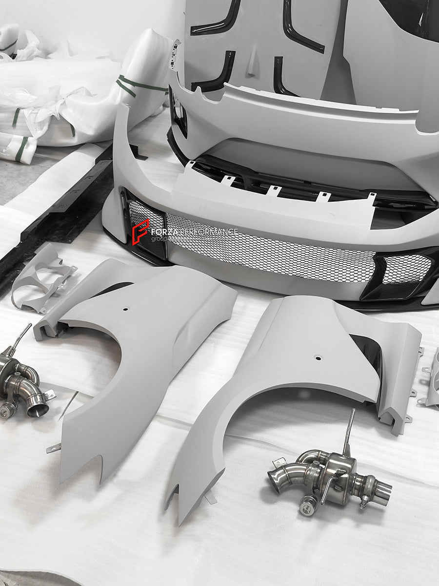 CONVERSION DRY CARBON BODY KIT for FERRARI 812 SUPERFAST upgrade to 812 COMPETIZIONE
Set includes:
Front Bumper
Hood / Bonnet
Front Fenders
Side Skirts
Rear Bumper
Rear Spoiler
Rear Trunk Cover
Rear Diffuser
Material: Dry Carbon Fiber