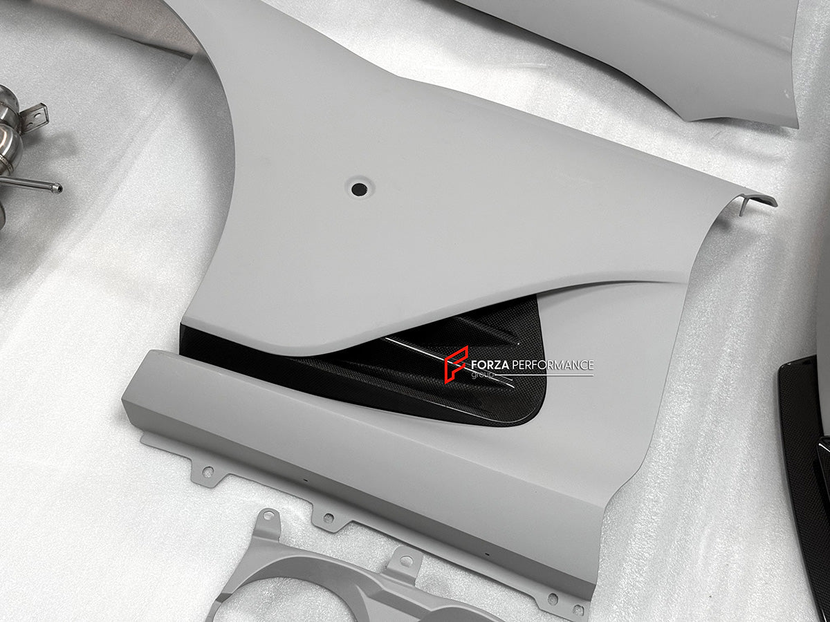 CONVERSION DRY CARBON BODY KIT for FERRARI 812 SUPERFAST upgrade to 812 COMPETIZIONE
Set includes:
Front Bumper
Hood / Bonnet
Front Fenders
Side Skirts
Rear Bumper
Rear Spoiler
Rear Trunk Cover
Rear Diffuser
Material: Dry Carbon Fiber