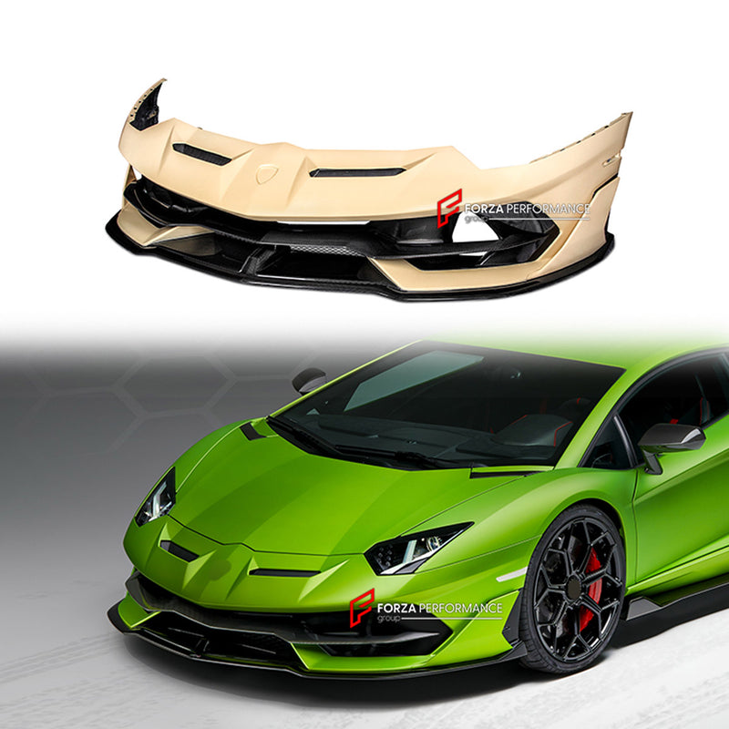 CONVERSION DRY CARBON FRONT BUMPER for LAMBORGHINI AVENTADOR LP700 LP720 LP750 2011 - 2017 UPGRADE to AVENTADOR SVJ 2018 - 2022